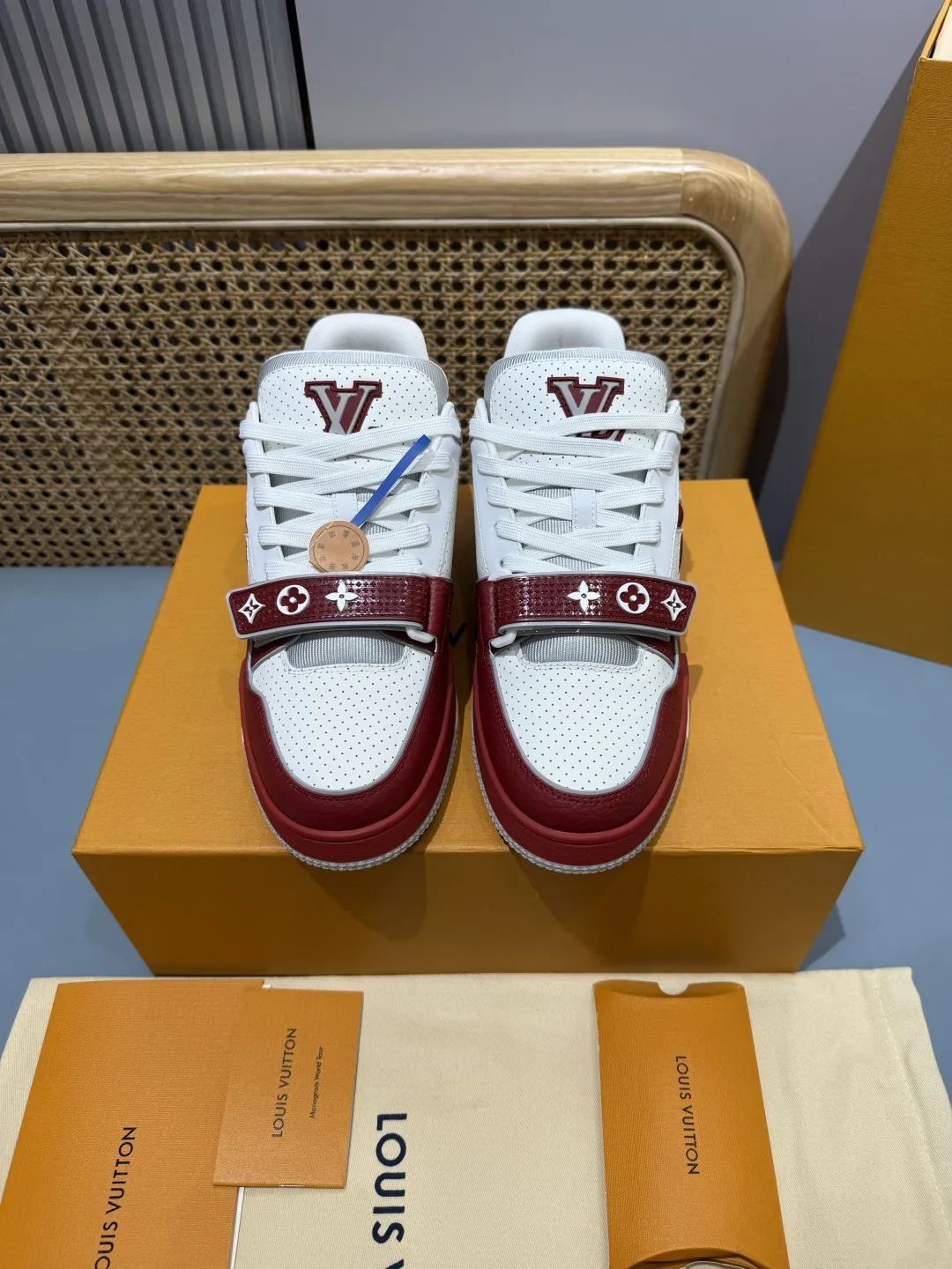 Louis Vuitton Trainer Sneaker Red White –  Replica Shoes & Rep Footwear ZipUp 442