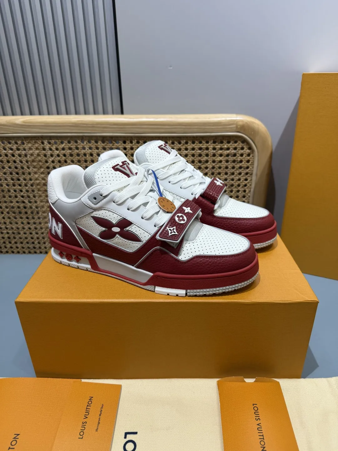Louis Vuitton Trainer Sneaker Red White –  Replica Shoes & Rep Footwear ZipUp 442
