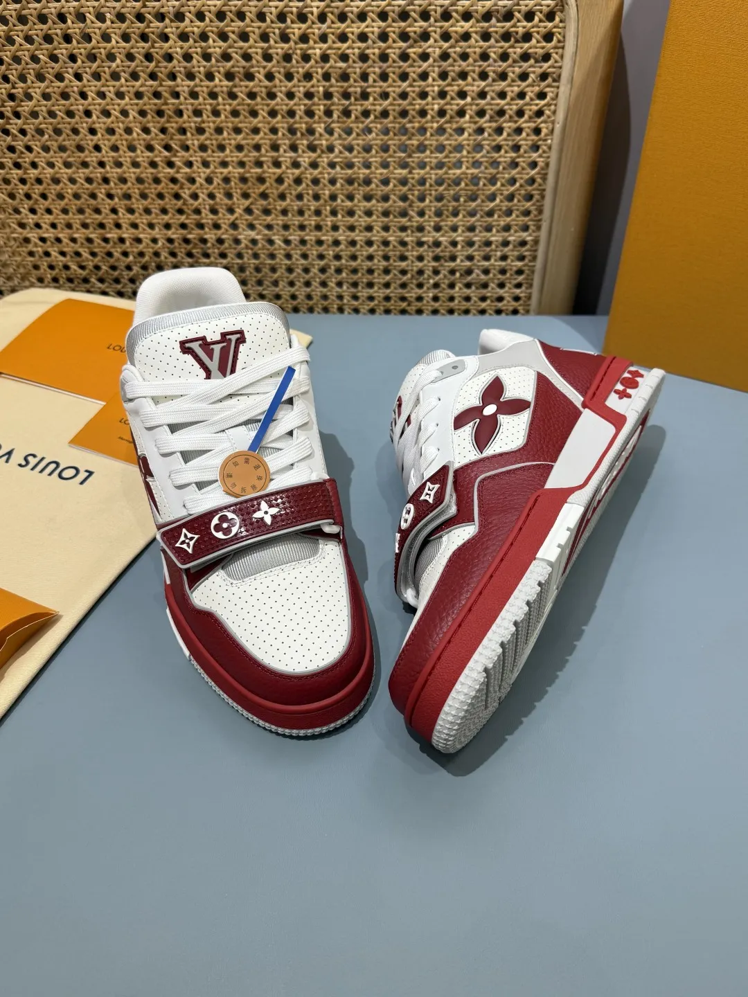 Louis Vuitton Trainer Sneaker Red White –  Replica Shoes & Rep Footwear ZipUp 442