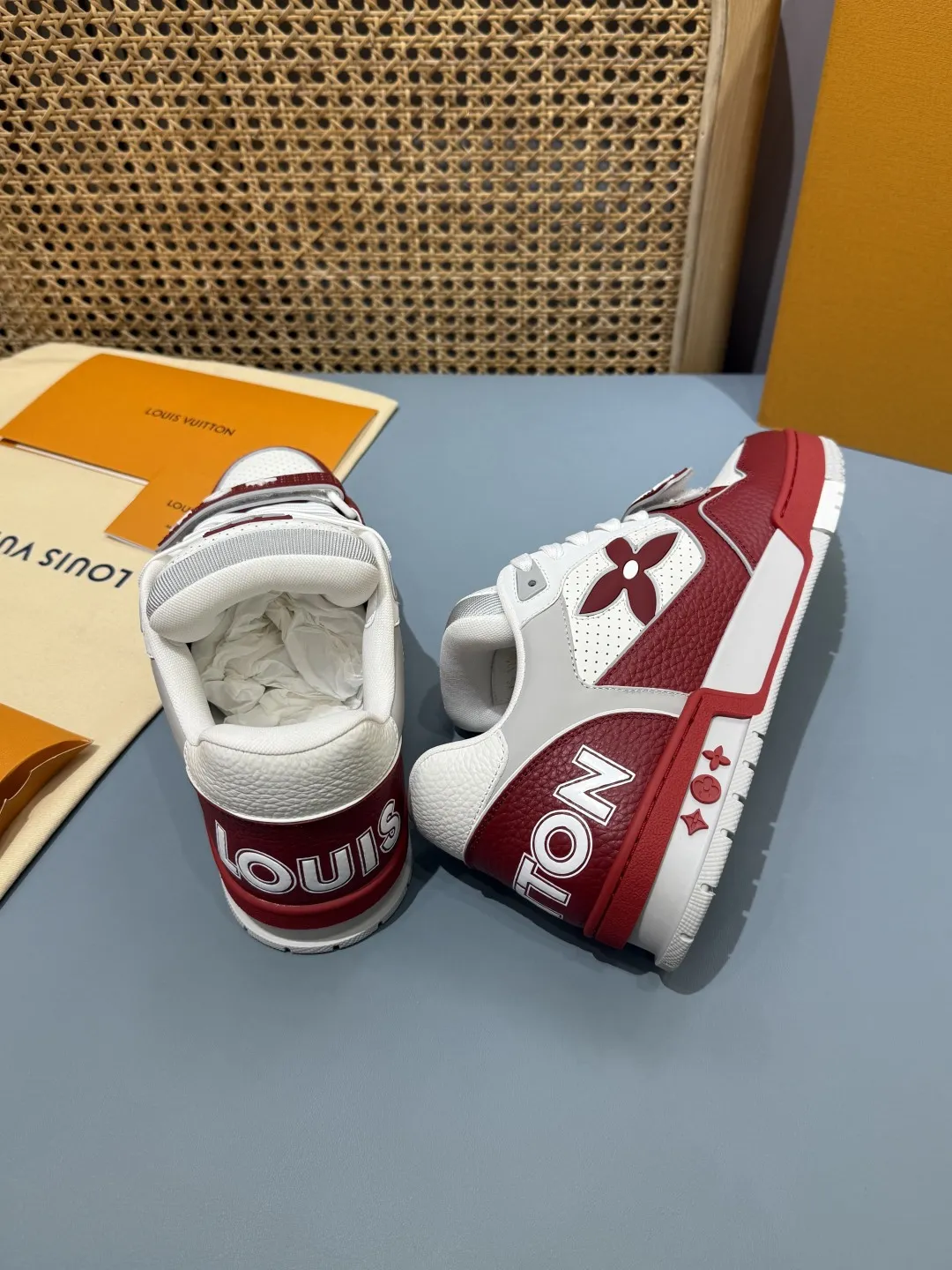 Louis Vuitton Trainer Sneaker Red White –  Replica Shoes & Rep Footwear ZipUp 442