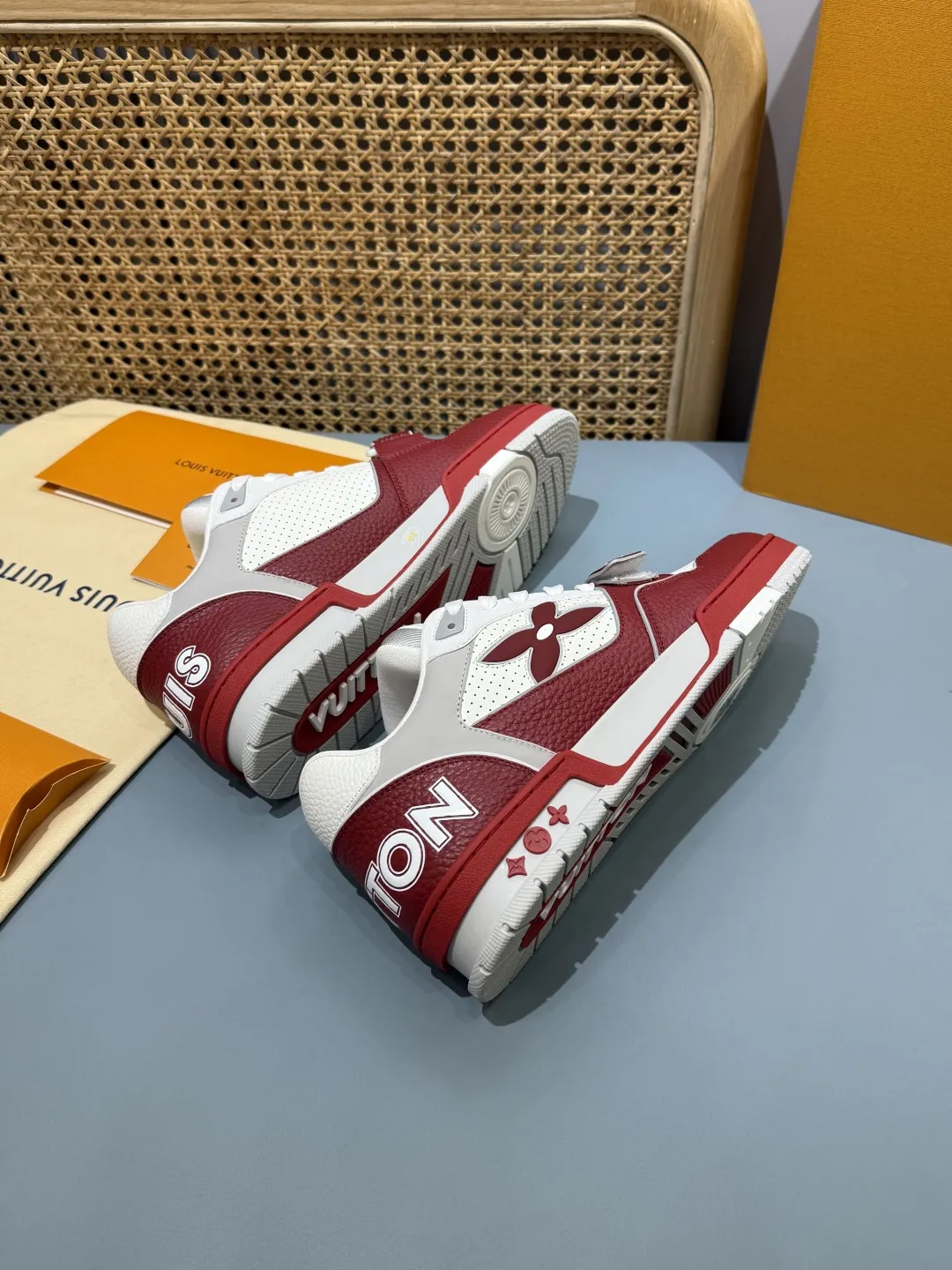Louis Vuitton Trainer Sneaker Red White –  Replica Shoes & Rep Footwear ZipUp 442