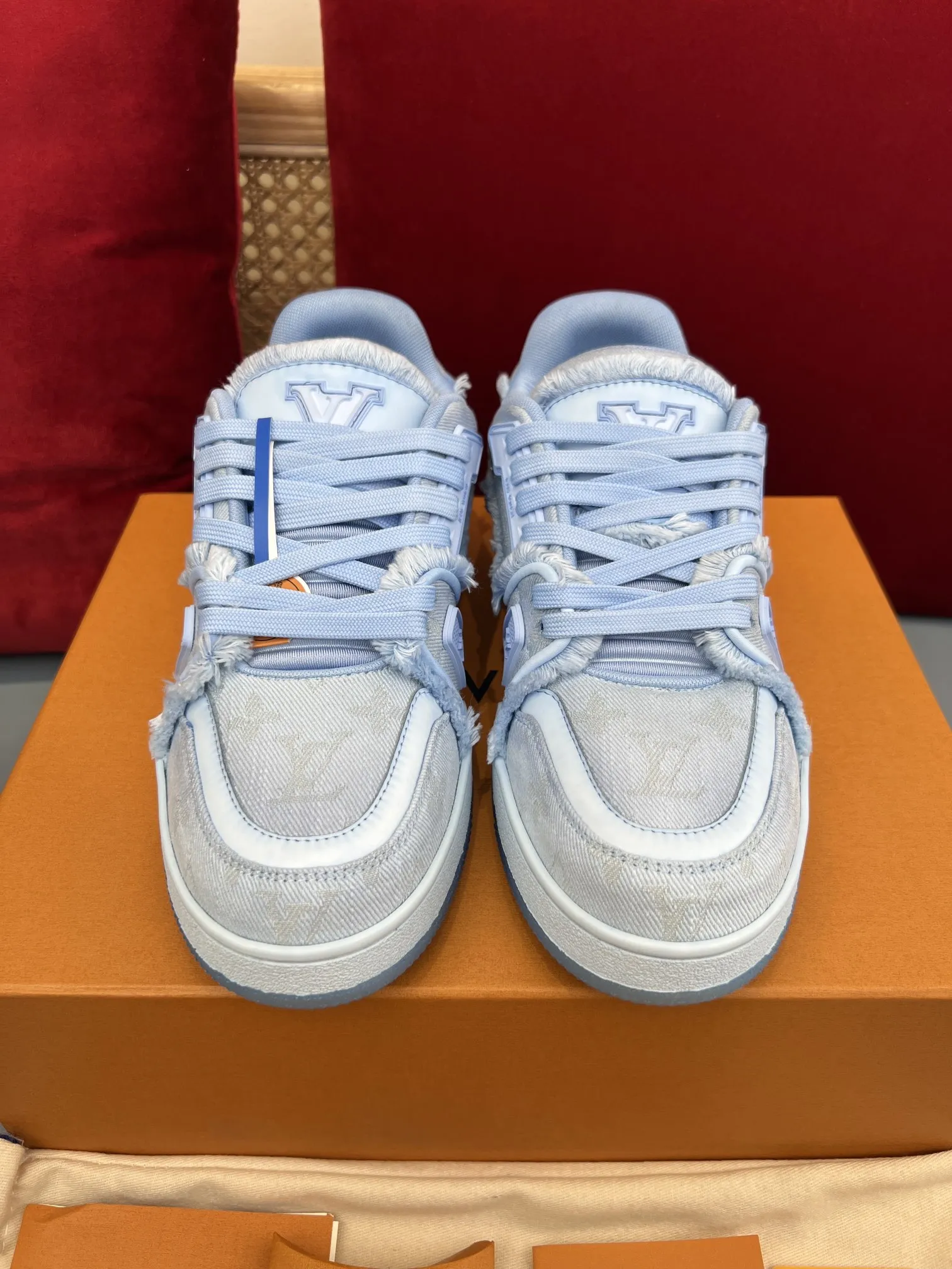 SunProtective Louis Vuitton Trainer Sneakers Blue Denim –  Replica Shoes & Rep Footwear 313