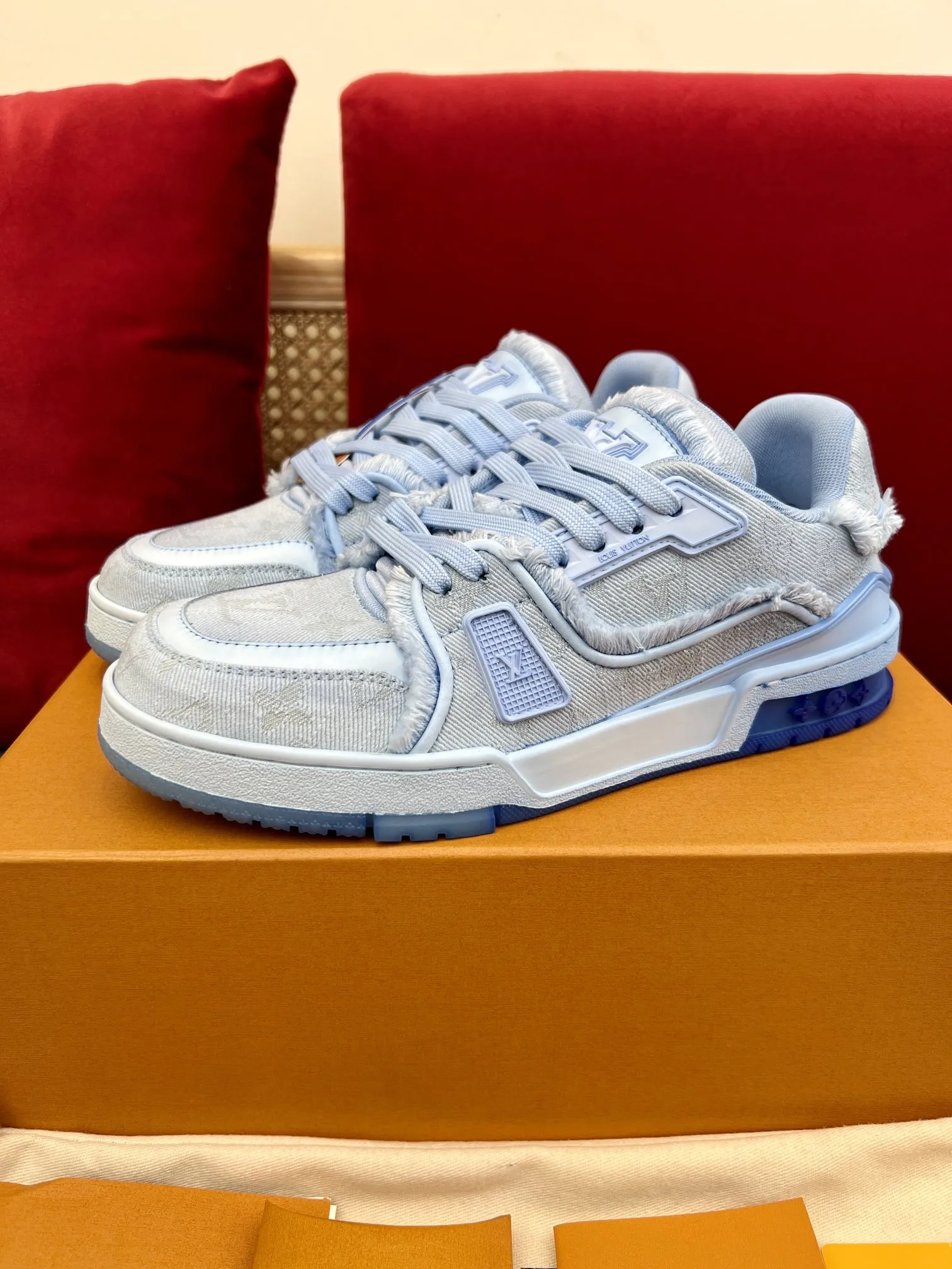 SunProtective Louis Vuitton Trainer Sneakers Blue Denim –  Replica Shoes & Rep Footwear 313