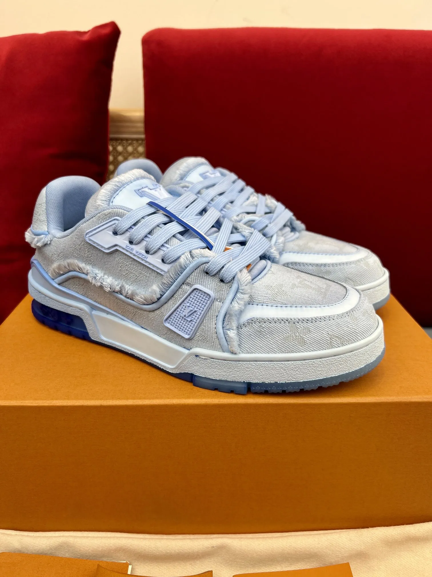 SunProtective Louis Vuitton Trainer Sneakers Blue Denim –  Replica Shoes & Rep Footwear 313