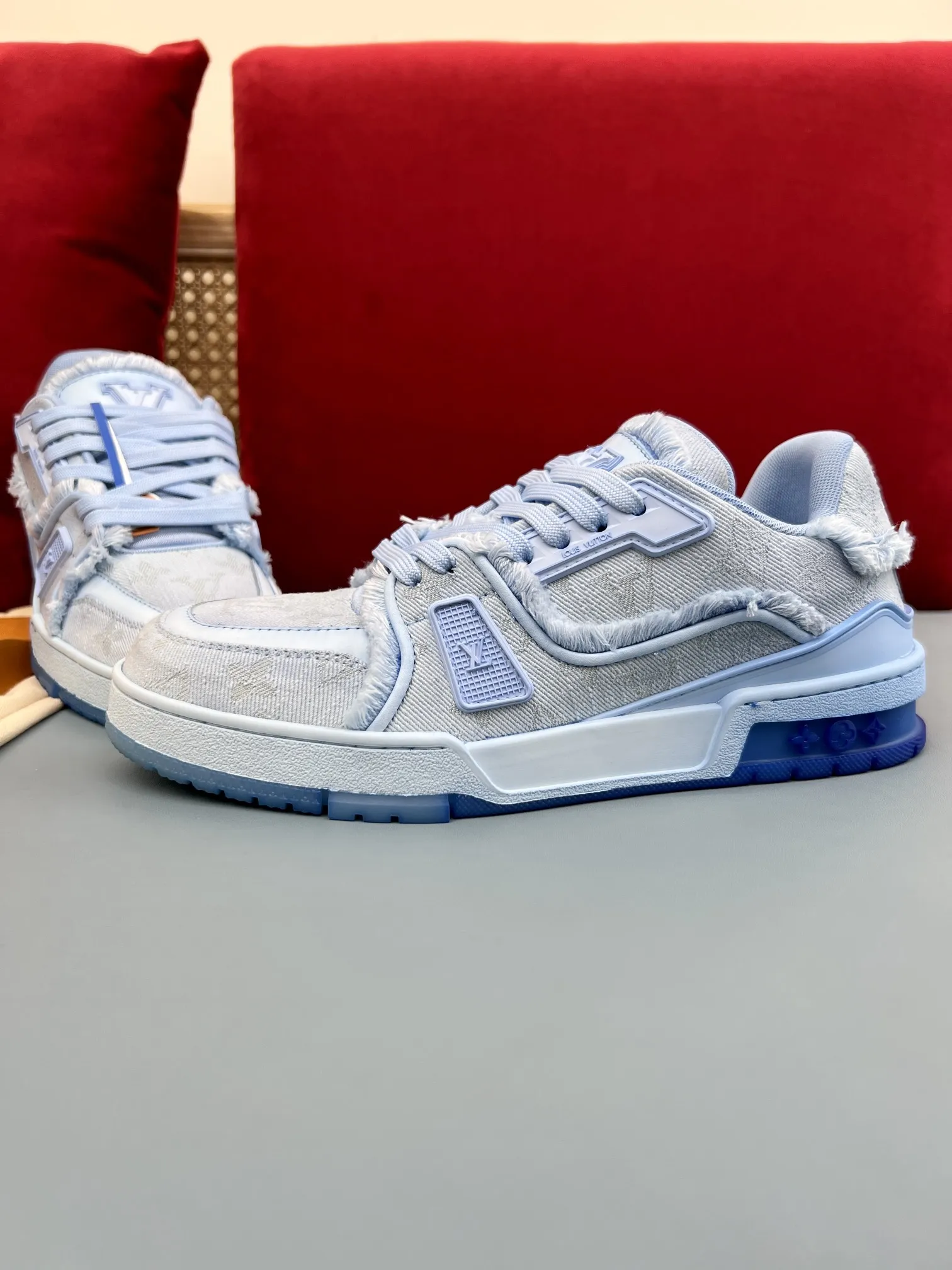 SunProtective Louis Vuitton Trainer Sneakers Blue Denim –  Replica Shoes & Rep Footwear 313
