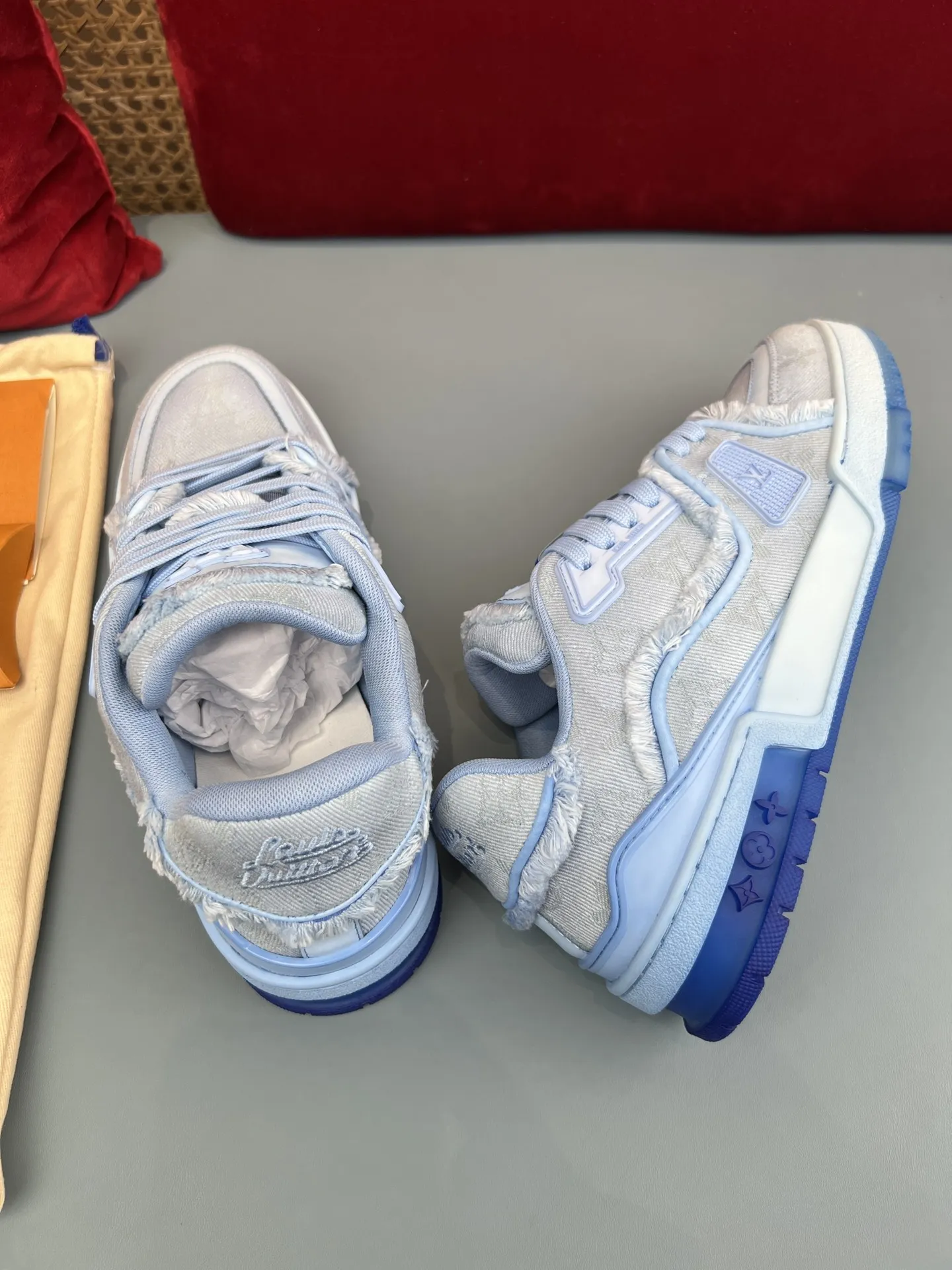 SunProtective Louis Vuitton Trainer Sneakers Blue Denim –  Replica Shoes & Rep Footwear 313