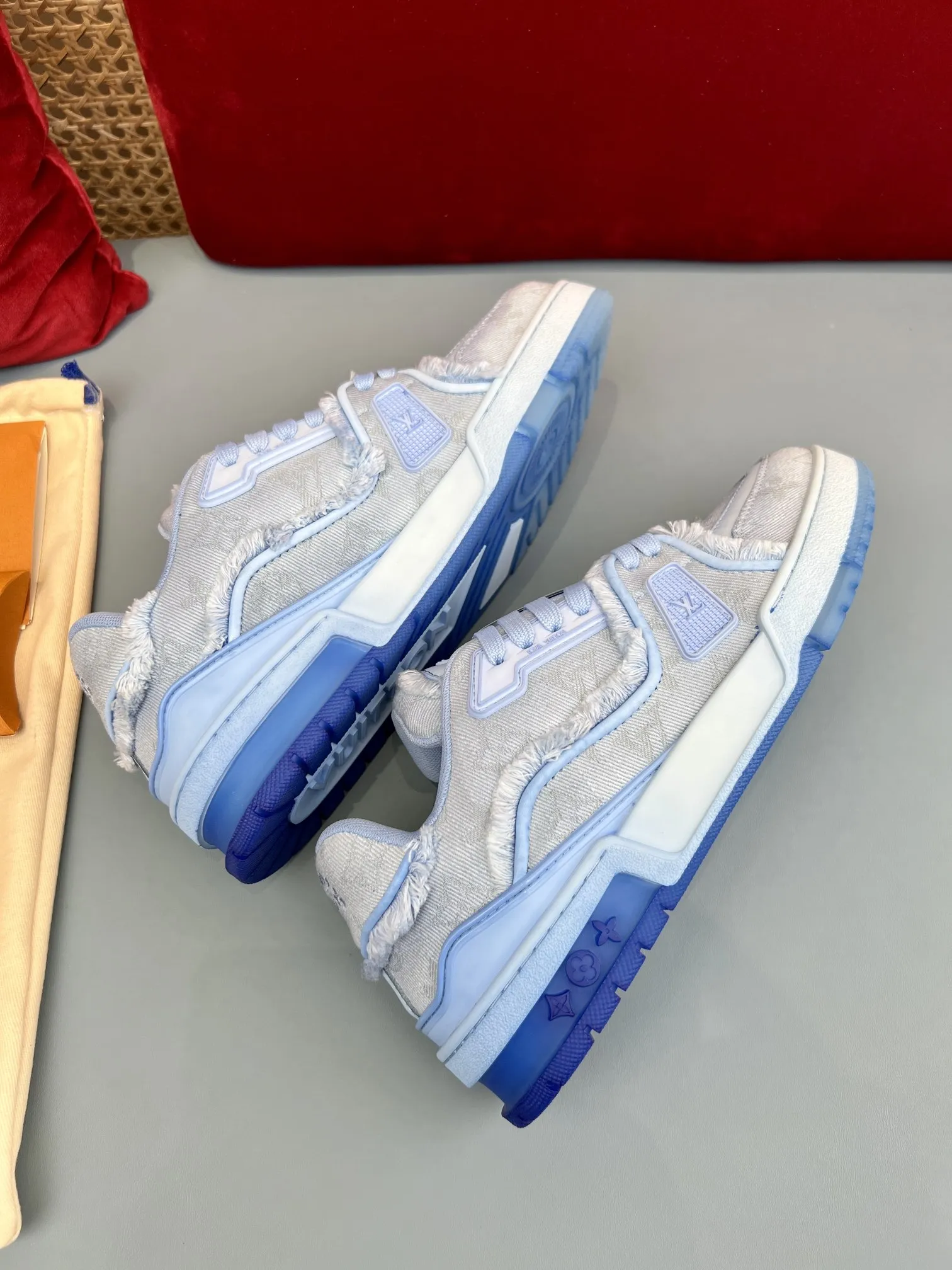 SunProtective Louis Vuitton Trainer Sneakers Blue Denim –  Replica Shoes & Rep Footwear 313
