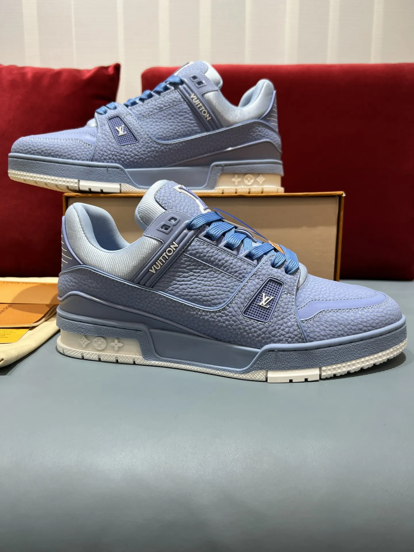 Louis Vuitton Trainer Sneakers Blue Monogram –  Replica Shoes & Rep Footwear OdorResistant 369