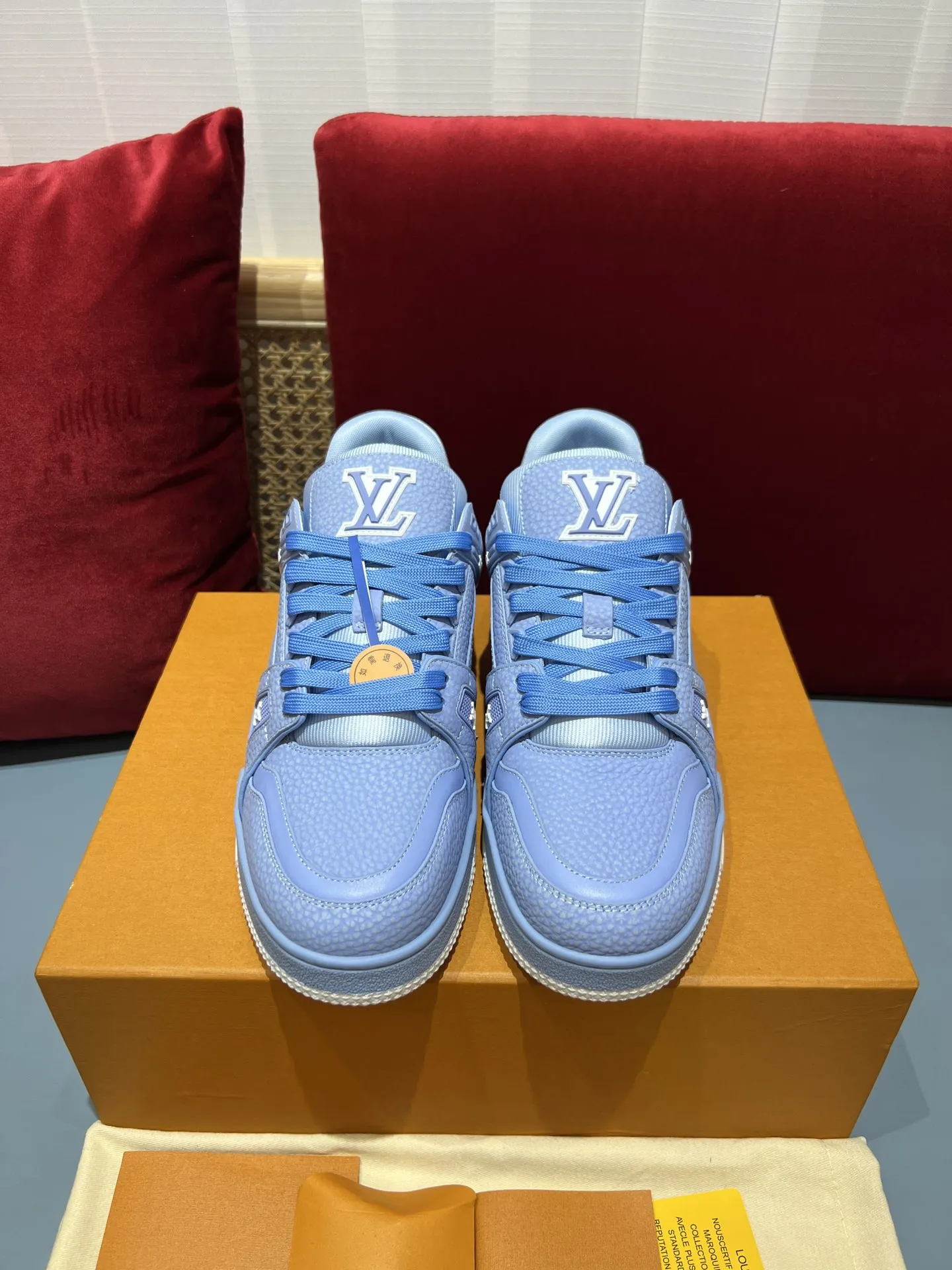 Louis Vuitton Trainer Sneakers Blue Monogram –  Replica Shoes & Rep Footwear OdorResistant 369