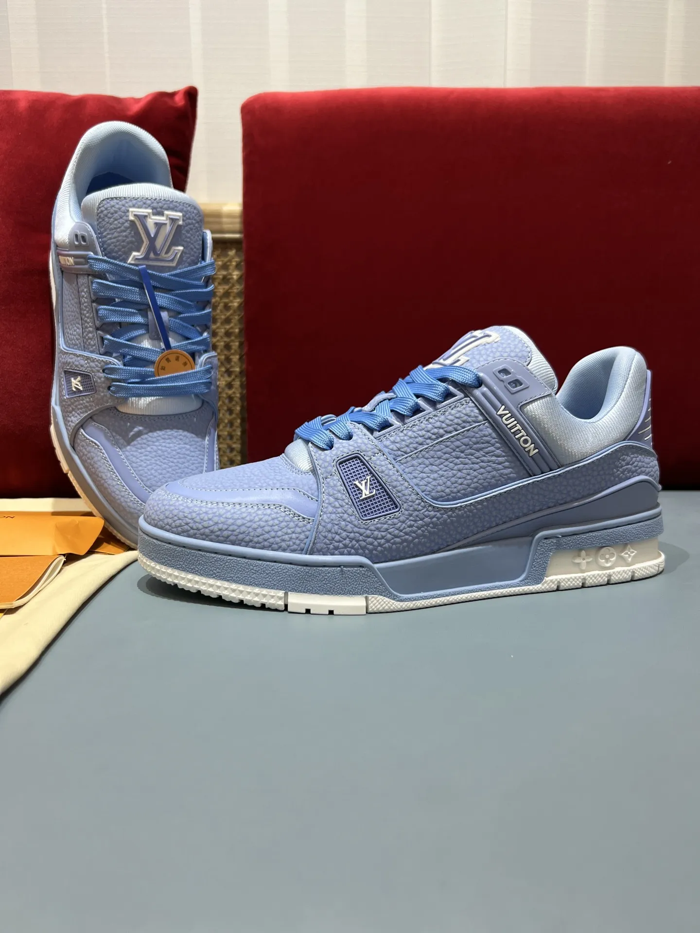 Louis Vuitton Trainer Sneakers Blue Monogram –  Replica Shoes & Rep Footwear OdorResistant 369