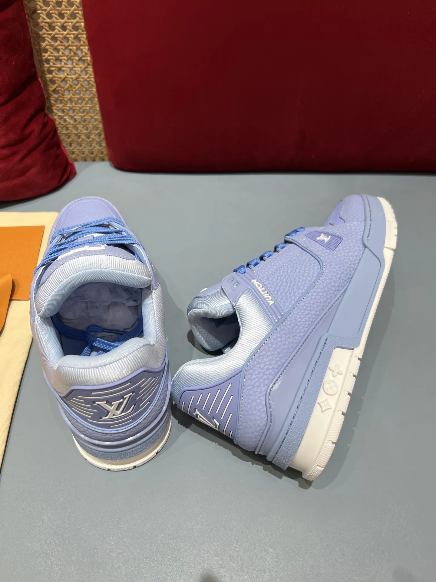 Louis Vuitton Trainer Sneakers Blue Monogram –  Replica Shoes & Rep Footwear OdorResistant 369