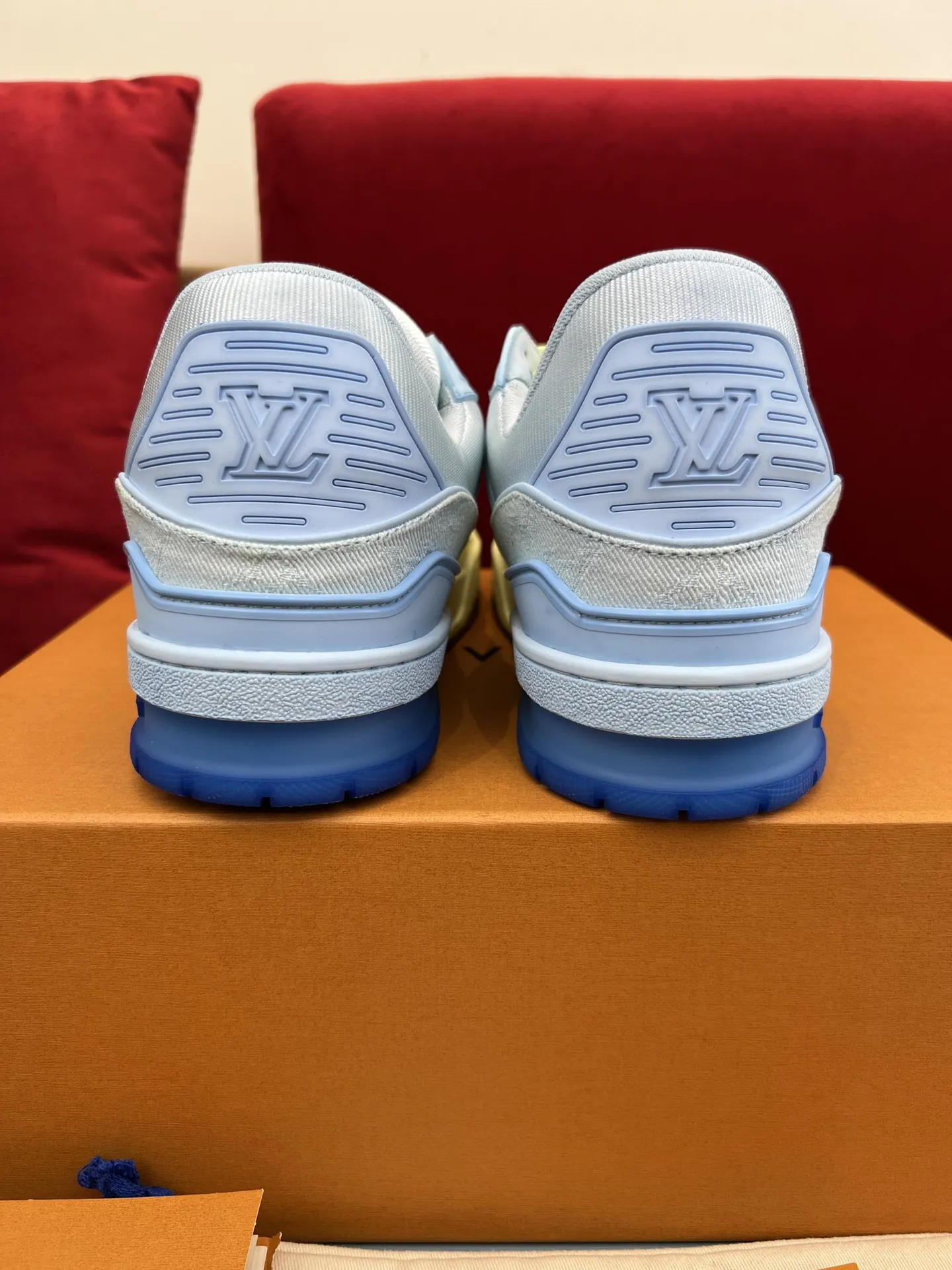 Louis Vuitton Trainer Sneakers Yellow Blue – Replica Shoes & Louis Vuitton Fake Upgraded 309