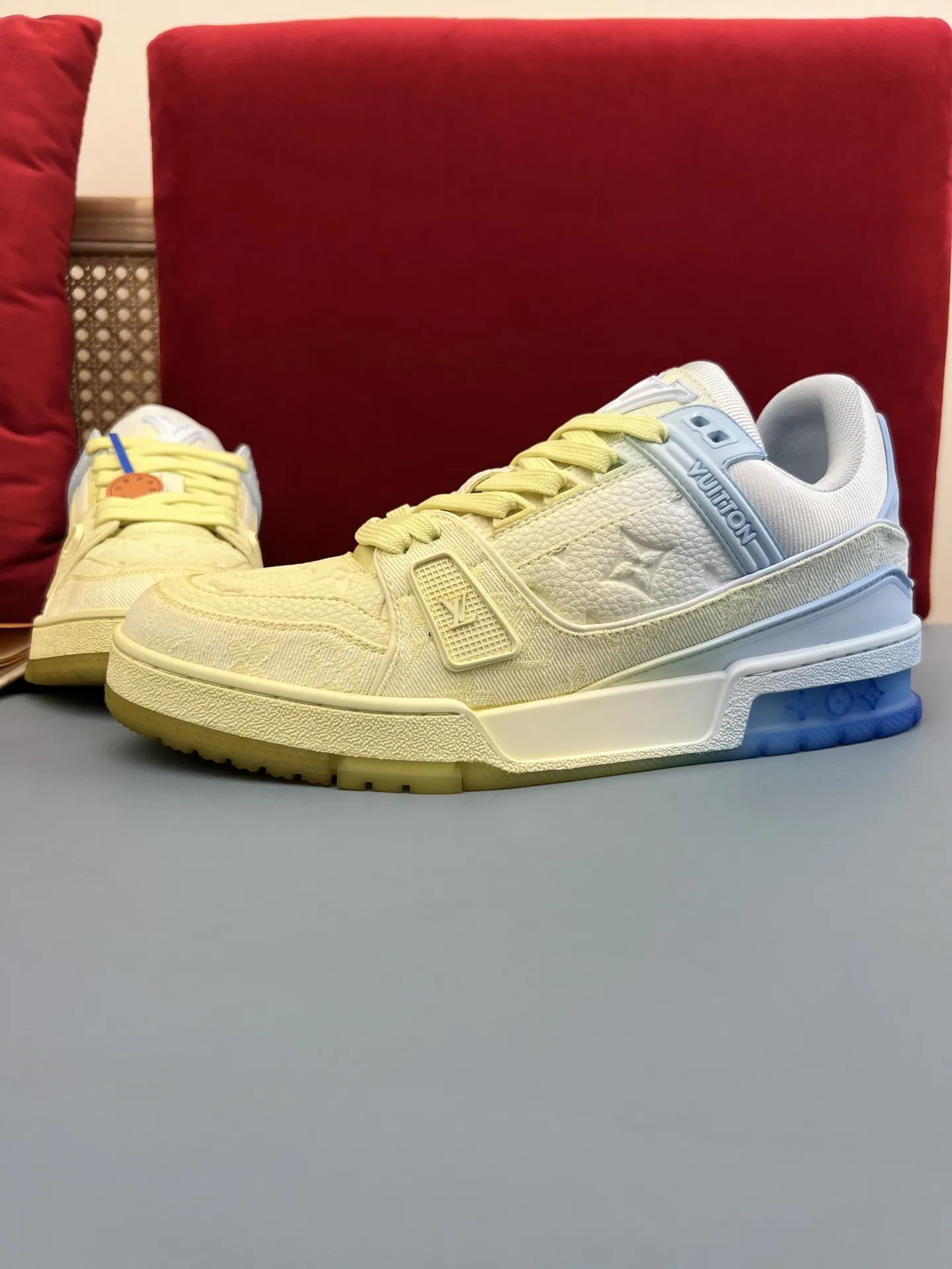 Louis Vuitton Trainer Sneakers Yellow Blue – Replica Shoes & Louis Vuitton Fake Upgraded 309