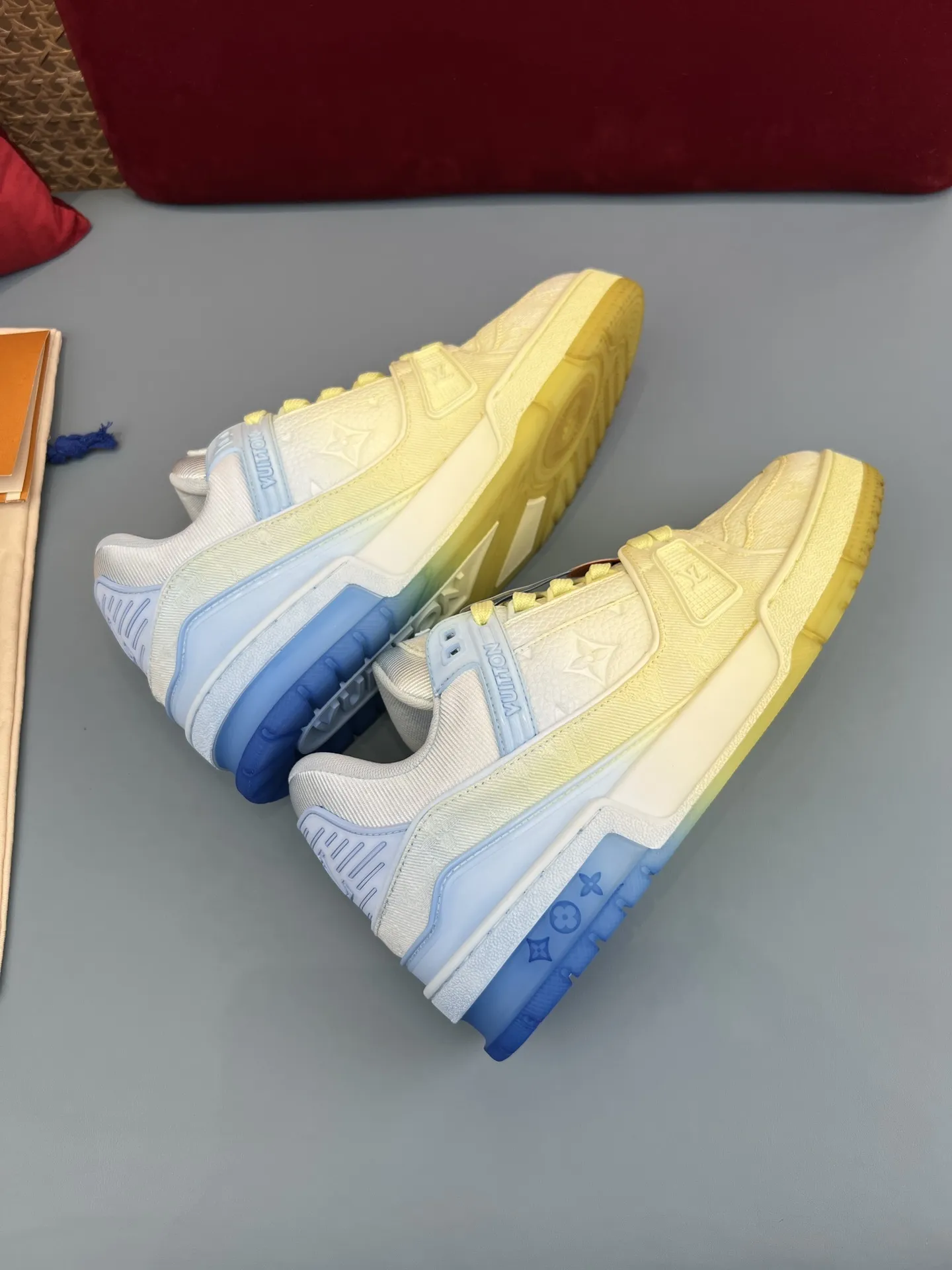 Louis Vuitton Trainer Sneakers Yellow Blue – Replica Shoes & Louis Vuitton Fake Upgraded 309