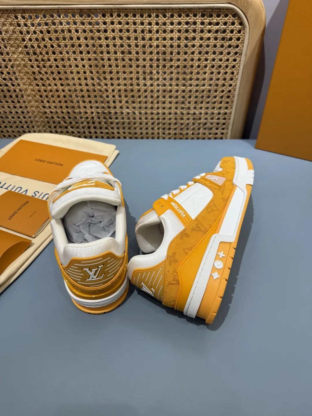 Affordable Louis Vuitton Trainer Sneakers Yellow White –  Replica Shoes & Rep Shoes 390