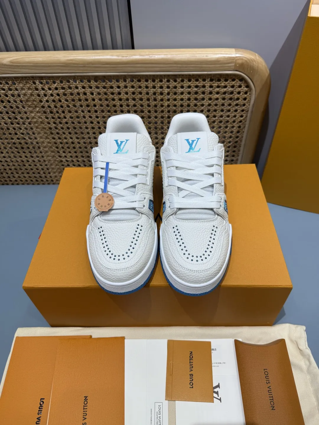 Durable Louis Vuitton Trainer White Blue Replica Shoes –  Rep Shoes 388