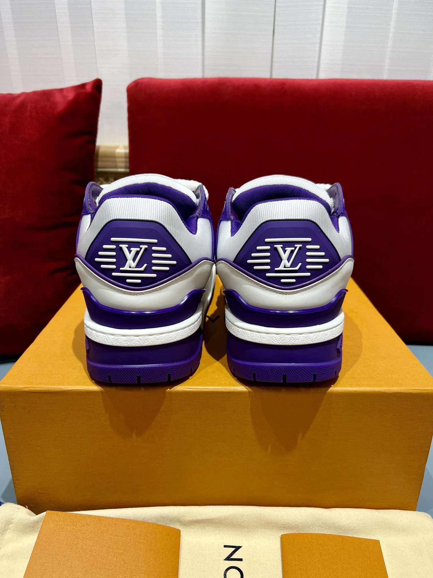 Louis Vuitton Trainer White Purple Replica Shoes – Rep Sneakers Youthful 361