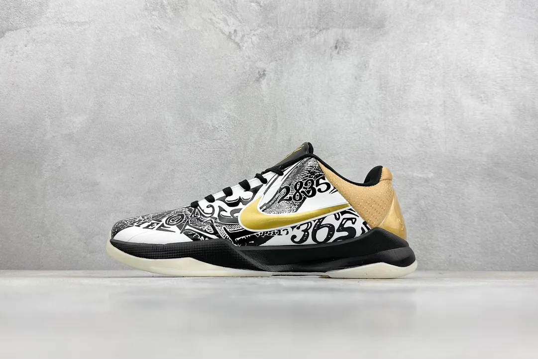 StreetReady NK Zoom Kobe 5 Protro – White Black Gold – Collaborative Edition with Rep Shoes and Nike Replica Collection 1457
