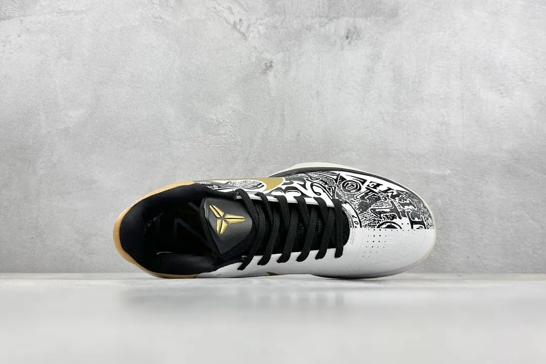StreetReady NK Zoom Kobe 5 Protro – White Black Gold – Collaborative Edition with Rep Shoes and Nike Replica Collection 1457