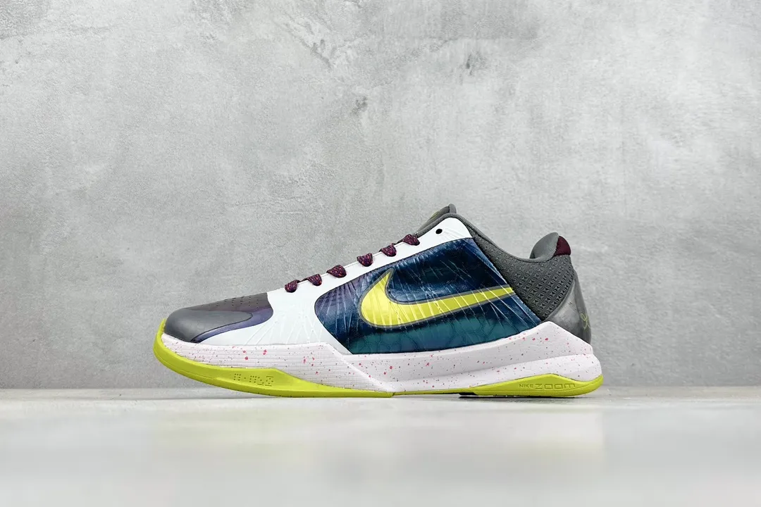 Cozy NK Zoom Kobe 5 Protro – White Yellow Blue – High-Quality Replica Shoes – Rep Basketball Sneakers – Size 1469