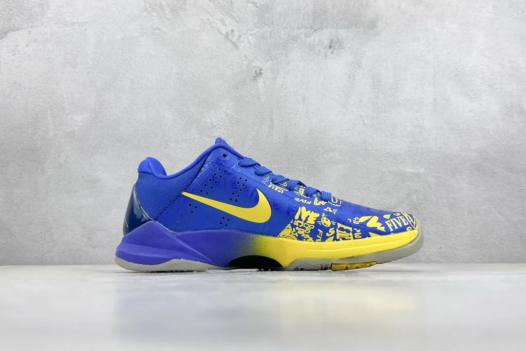NK Zoom Kobe 5 Protro ‘Chaos’ – Blue Yellow Basketball Shoes for Men, Size 36 – Rep Shoes & Nike Replica Sneakers UrbanChic 1459