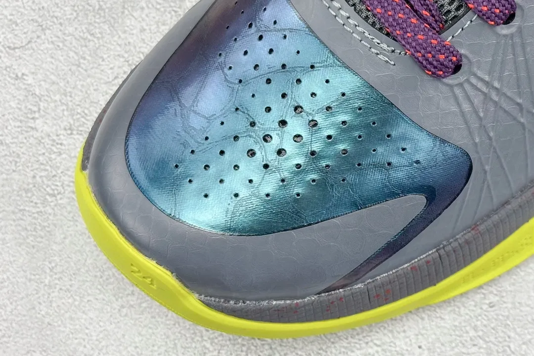 Breathable NK Zoom Kobe 5 Protro ‘Pure ’ – Grey Purple Yellow – Rep Shoes with Nike Replica Design 1453