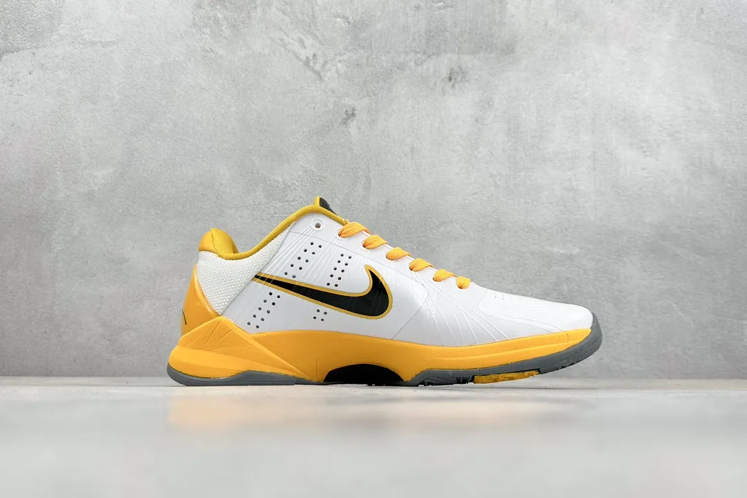 Supportive NK Zoom Kobe 5 Protro White Yellow Basketball Shoes – Replica Nike Edition Rep Shoes 386430- 1464
