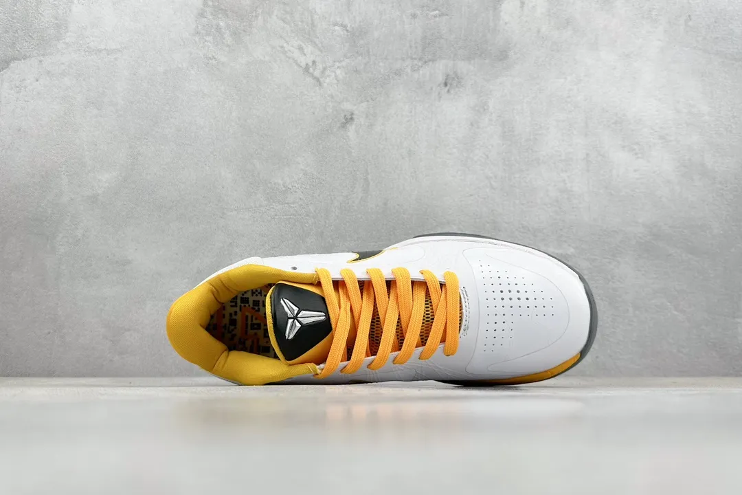 Supportive NK Zoom Kobe 5 Protro White Yellow Basketball Shoes – Replica Nike Edition Rep Shoes 386430- 1464