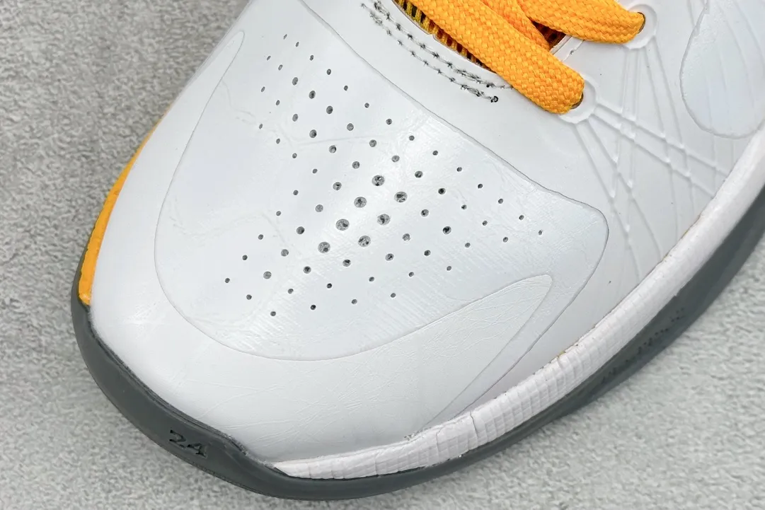 Supportive NK Zoom Kobe 5 Protro White Yellow Basketball Shoes – Replica Nike Edition Rep Shoes 386430- 1464