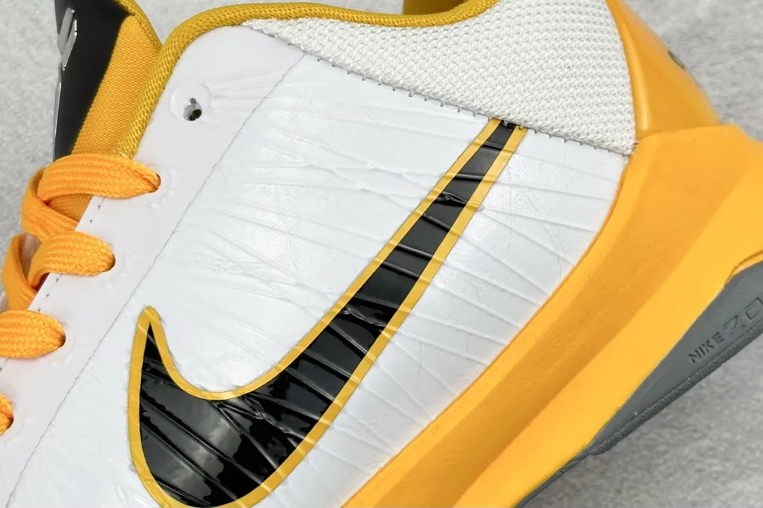 Supportive NK Zoom Kobe 5 Protro White Yellow Basketball Shoes – Replica Nike Edition Rep Shoes 386430- 1464