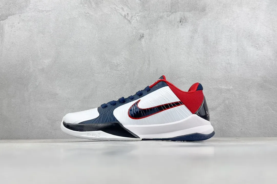 WeatherProof NK Zoom Kobe 5 Pure  Edition – Red, White, and Blue – Replica Basketball Shoes with Nike-Inspired Design and Rep Shoes Quality 1452