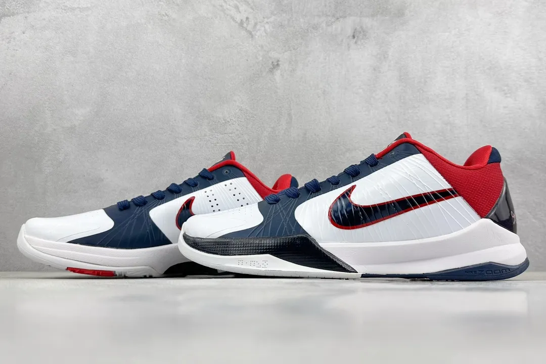 WeatherProof NK Zoom Kobe 5 Pure  Edition – Red, White, and Blue – Replica Basketball Shoes with Nike-Inspired Design and Rep Shoes Quality 1452