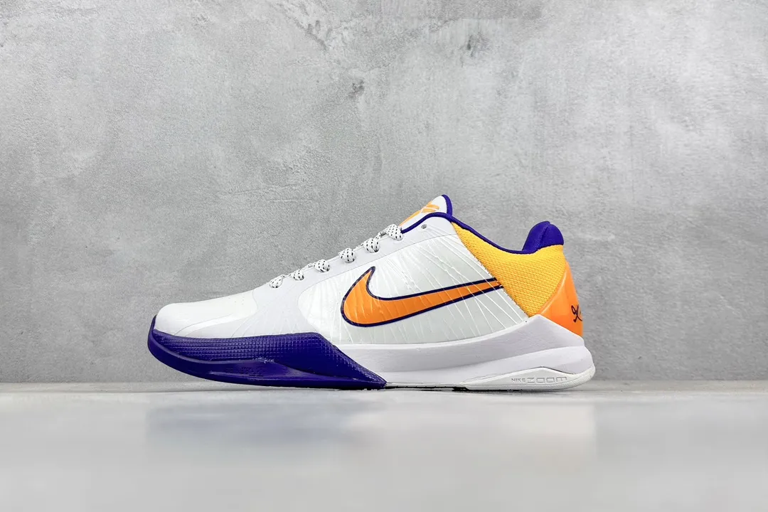 ModernLook NK Zoom Kobe 5 Pure  Edition – White Orange Purple Rep Shoes with Nike Replica Design 1456