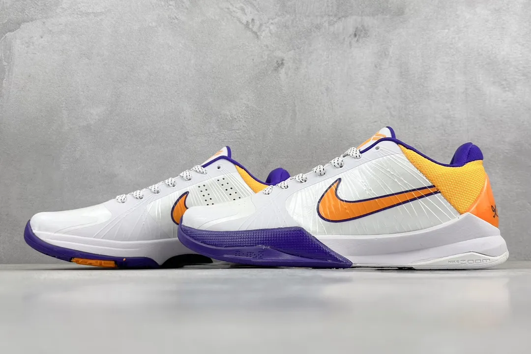 ModernLook NK Zoom Kobe 5 Pure  Edition – White Orange Purple Rep Shoes with Nike Replica Design 1456