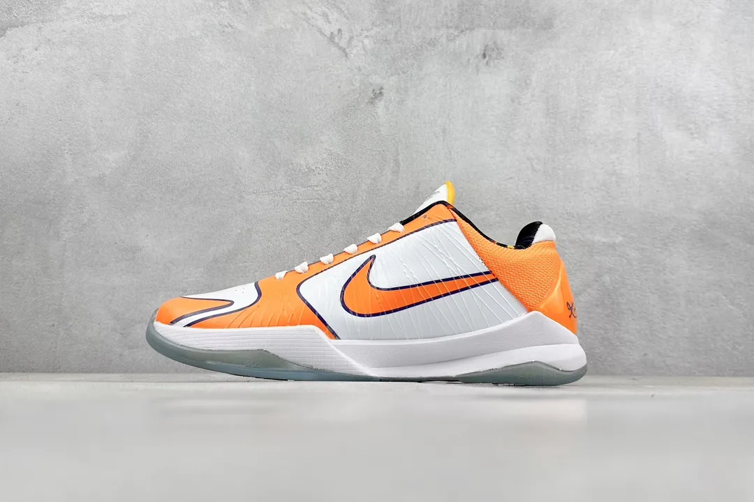 Stylish NK Zoom Kobe 5 Pure  Version – Orange White Flyknit Basketball Shoes with Replica Shoes Design (CD4991-106) Size 1455