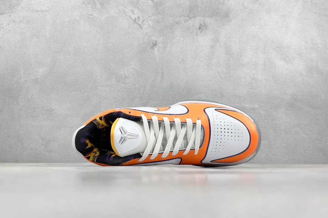 Stylish NK Zoom Kobe 5 Pure  Version – Orange White Flyknit Basketball Shoes with Replica Shoes Design (CD4991-106) Size 1455
