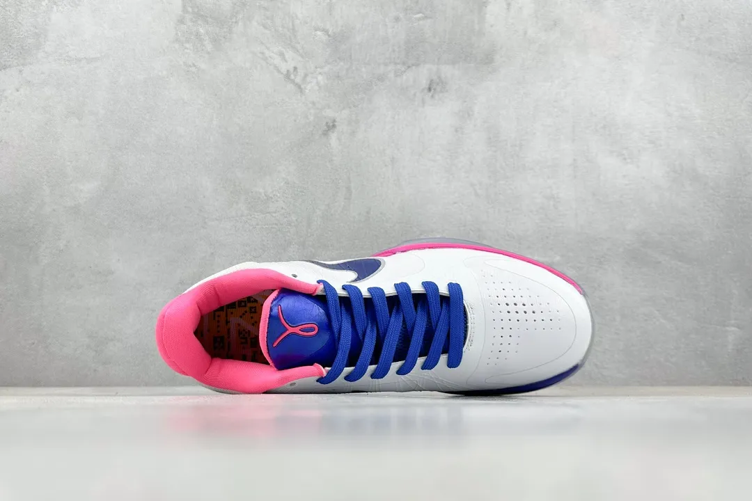 Lightweight NK Zoom Kobe 5 Pure  Version – White Pink Blue Rep Shoes with Nike Replica Style 1468