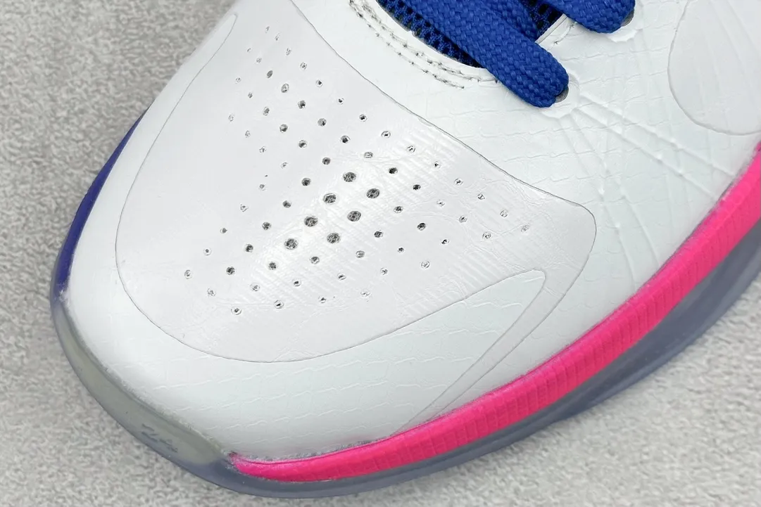 Lightweight NK Zoom Kobe 5 Pure  Version – White Pink Blue Rep Shoes with Nike Replica Style 1468