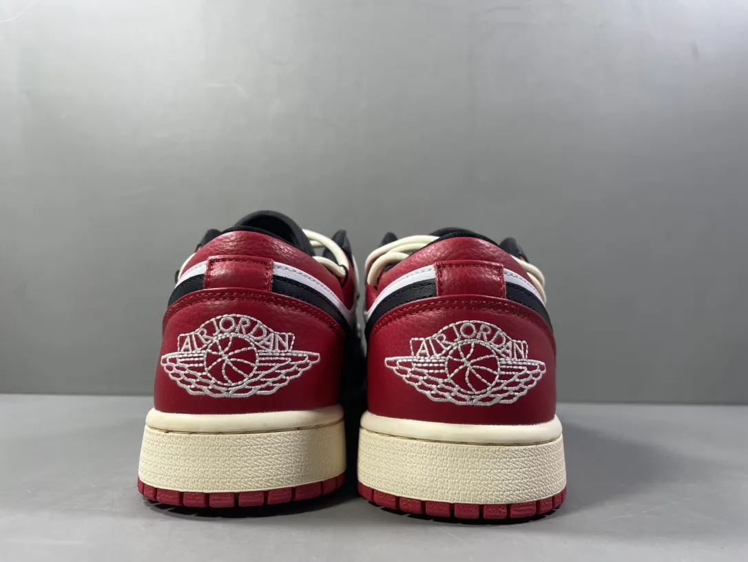 Nike AJ1 Low ‘Black Red’ Deconstructed Sneakers – Top Rep Shoes & Best Replica Sneakers in Sizes 36- OdorResistant 1253
