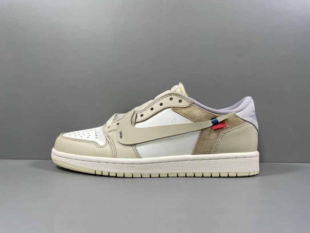 FastDry Nike AJ1 Low Deconstructed – Light Cream White Replica Shoes 1235