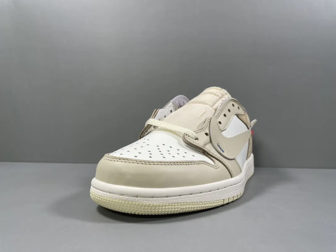 FastDry Nike AJ1 Low Deconstructed – Light Cream White Replica Shoes 1235