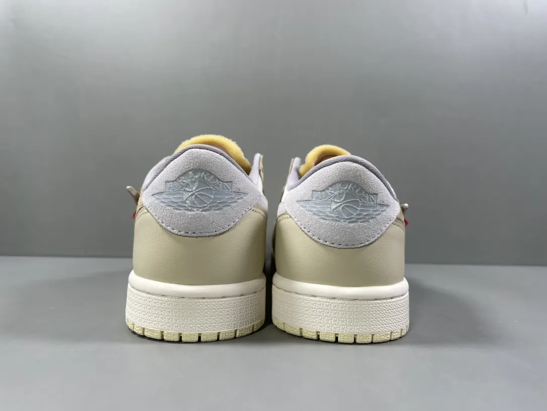 FastDry Nike AJ1 Low Deconstructed – Light Cream White Replica Shoes 1235