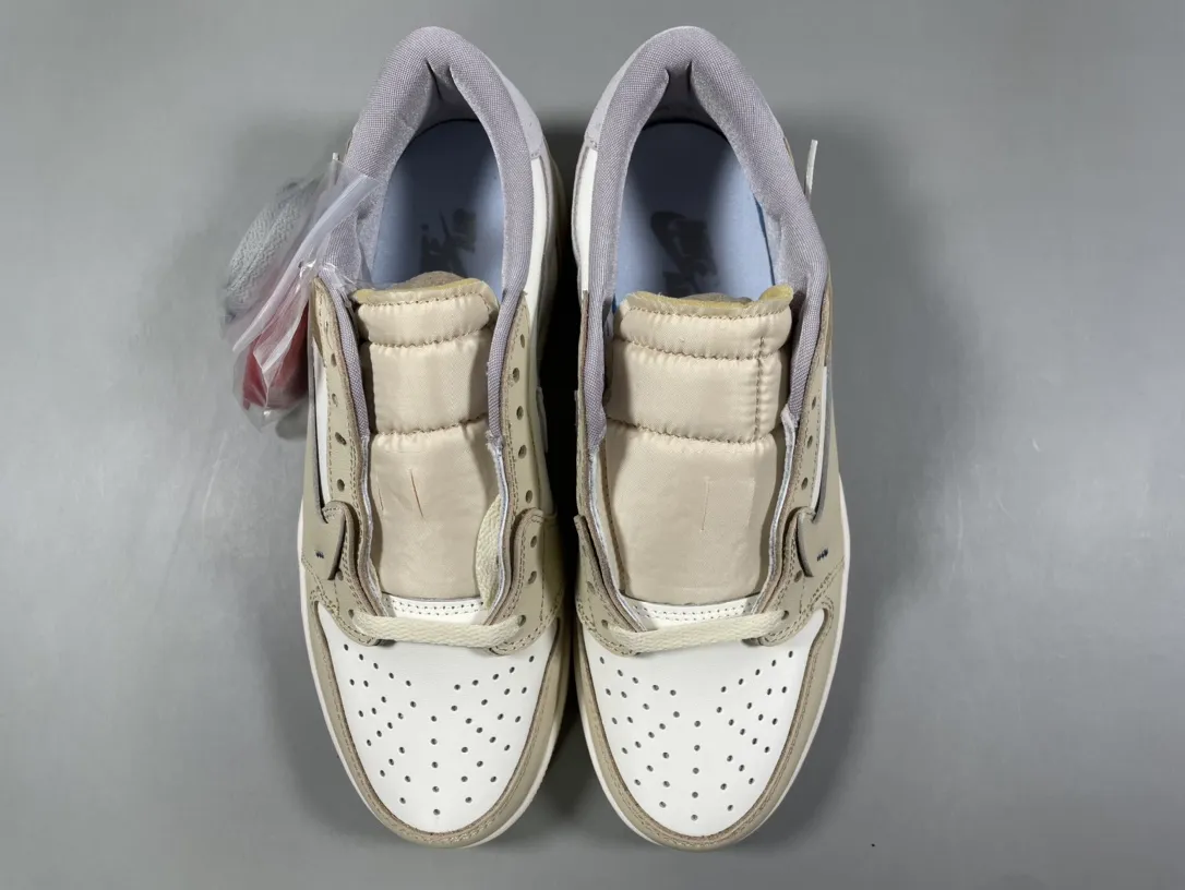 FastDry Nike AJ1 Low Deconstructed – Light Cream White Replica Shoes 1235