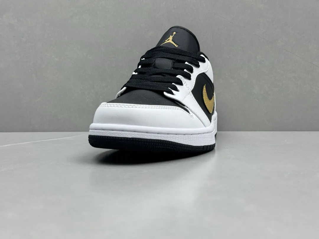Stylish Nike AJ1 Low White Black Gold Pure  Version – Rep Shoes & Replica Nikes – Sizes 36-46 (Including Half Sizes 1239