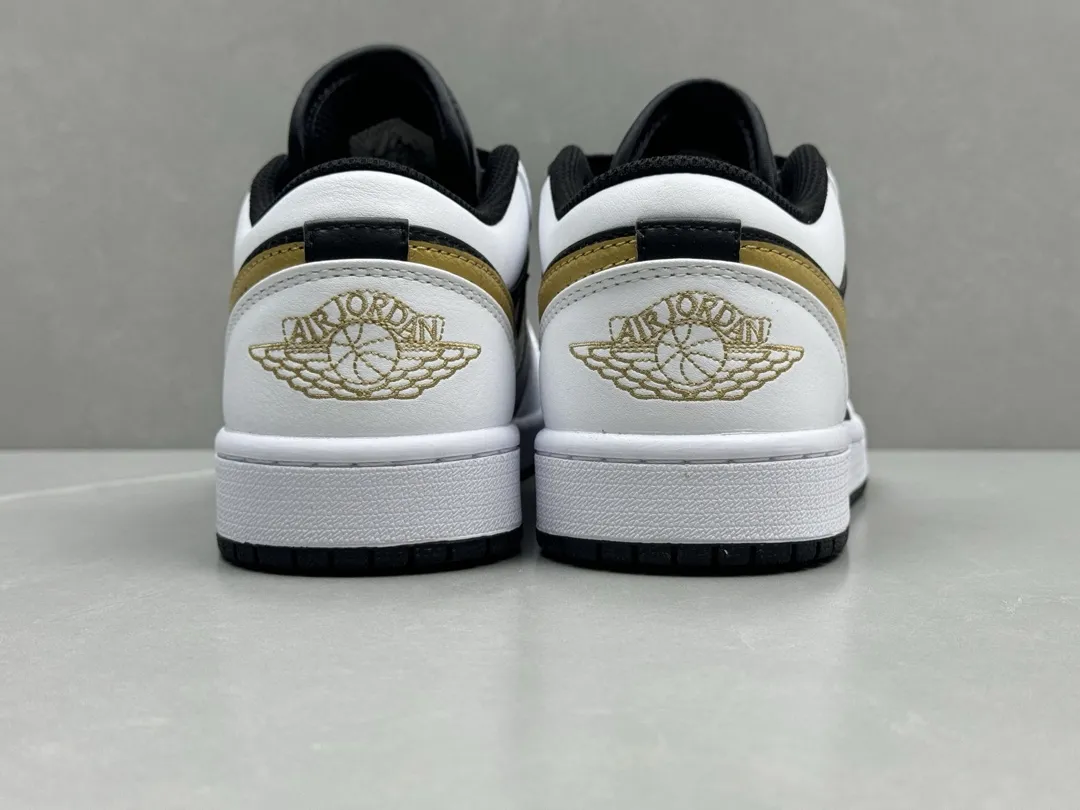 Stylish Nike AJ1 Low White Black Gold Pure  Version – Rep Shoes & Replica Nikes – Sizes 36-46 (Including Half Sizes 1239