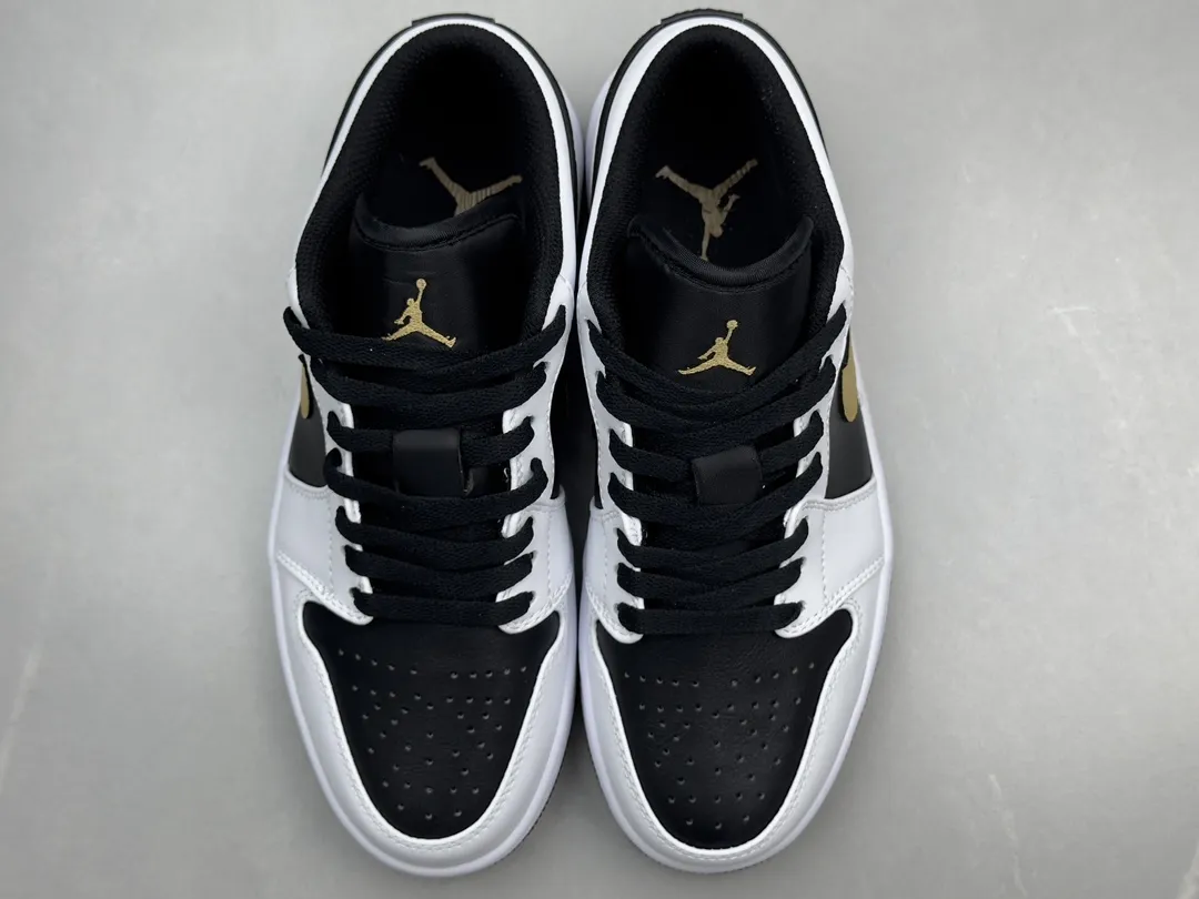 Stylish Nike AJ1 Low White Black Gold Pure  Version – Rep Shoes & Replica Nikes – Sizes 36-46 (Including Half Sizes 1239
