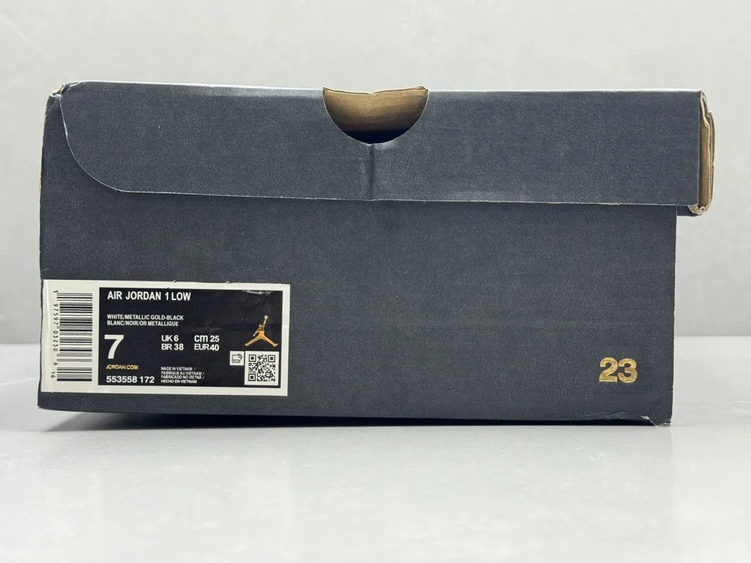 Stylish Nike AJ1 Low White Black Gold Pure  Version – Rep Shoes & Replica Nikes – Sizes 36-46 (Including Half Sizes 1239