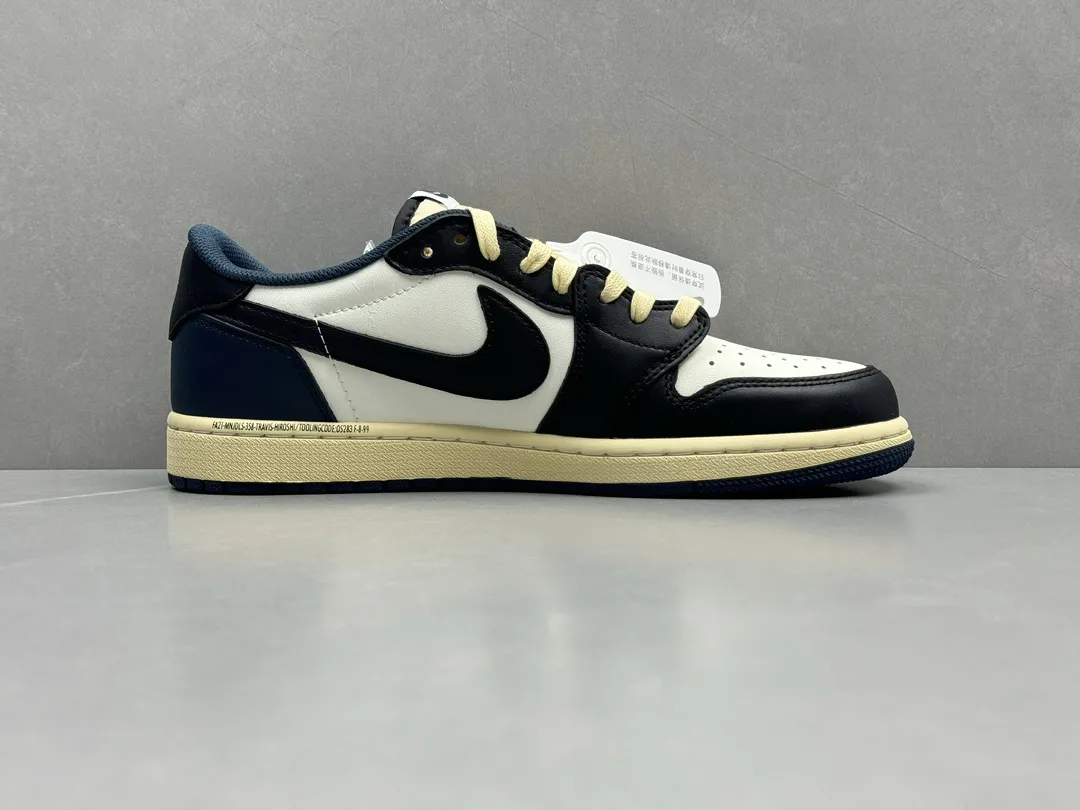 Sporty Nike AJ1 Low x Travis Scott Cactus Jack Navy Blue Black White – Top Rep Shoes & Best Replica Sneakers in Sizes 36- 1265