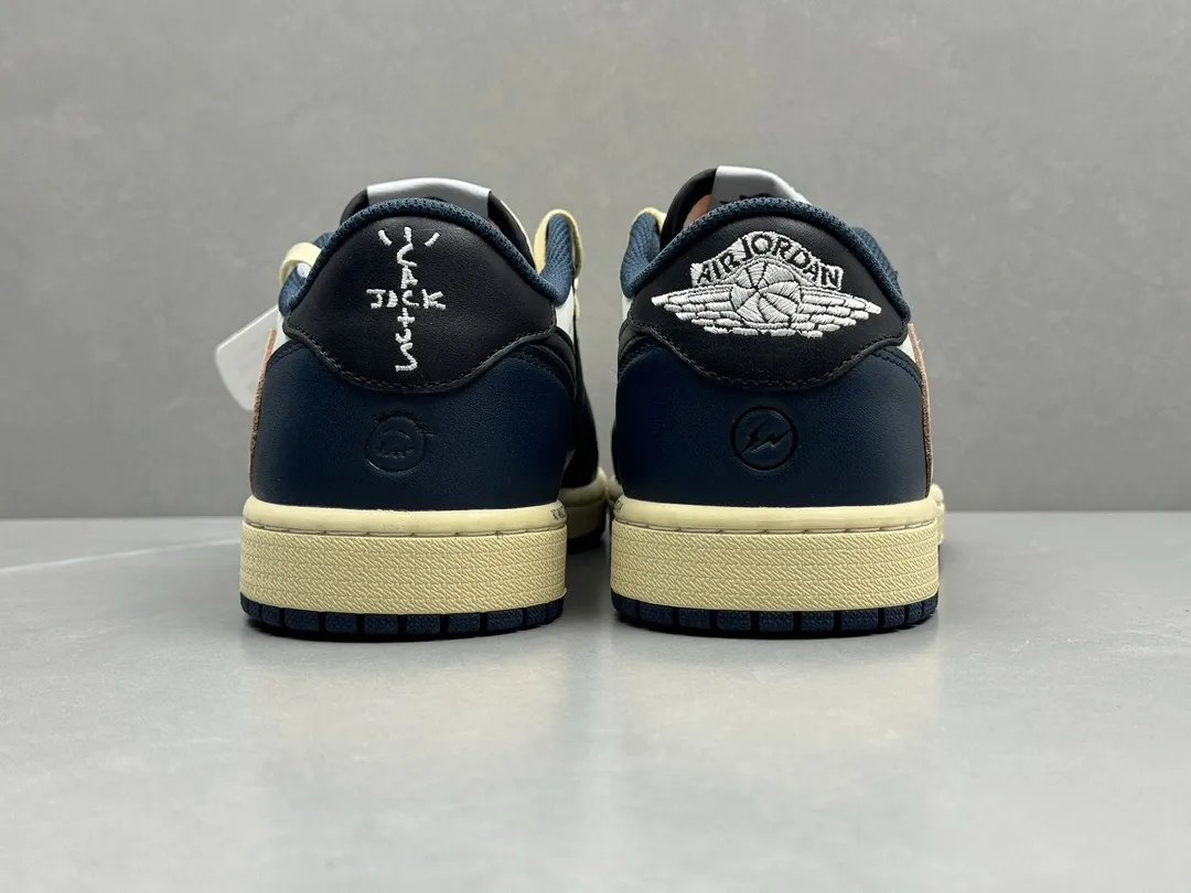Sporty Nike AJ1 Low x Travis Scott Cactus Jack Navy Blue Black White – Top Rep Shoes & Best Replica Sneakers in Sizes 36- 1265