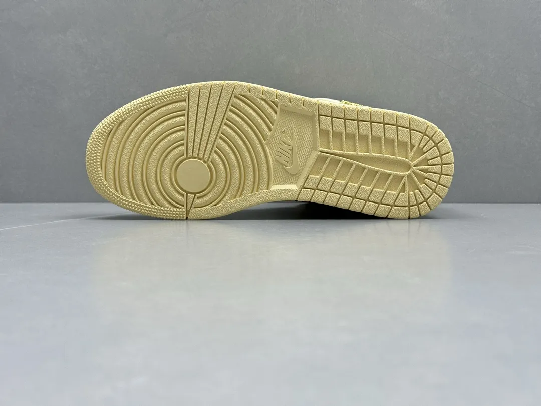 Bright Nike AJ1 Mid ‘University Gold’ – Yellow White, Authentic Version, Rep Shoes, Replica Nikes, Sizes 36-46 (Including Half Sizes 1211